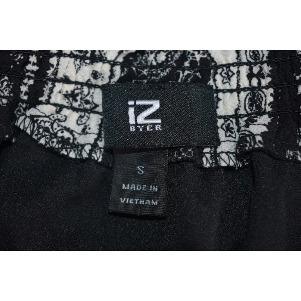 IZ Byer Black off Shoulder Top Lace Hem Size S - Picture 6 of 6